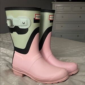 Hunter Pastel Pink and Mint Boots
